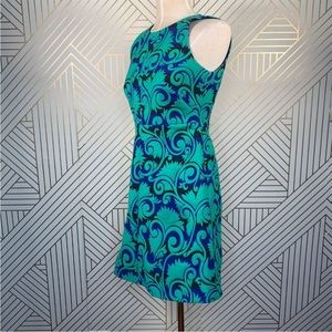 J. Crew Vineyard Jacquard A-Line Dress Sz 0 Green